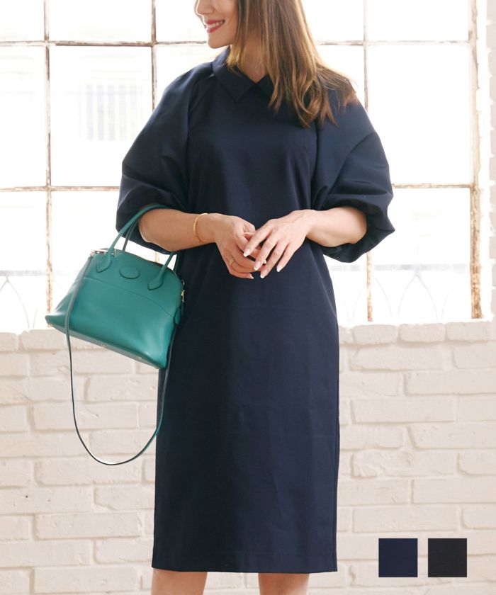 限定Price！SALE 襟付き バルーンスリーブ ワンピース Liala×PG