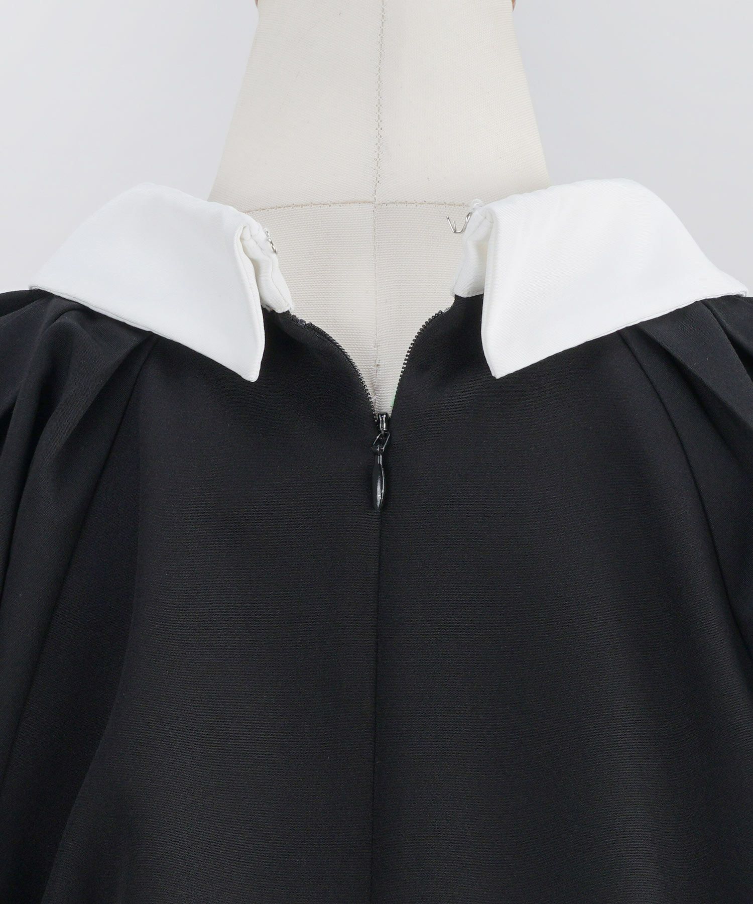 ワンピース/襟付き/バルーンスリーブ/膝下丈/5分袖/春/夏/秋/大人可愛い