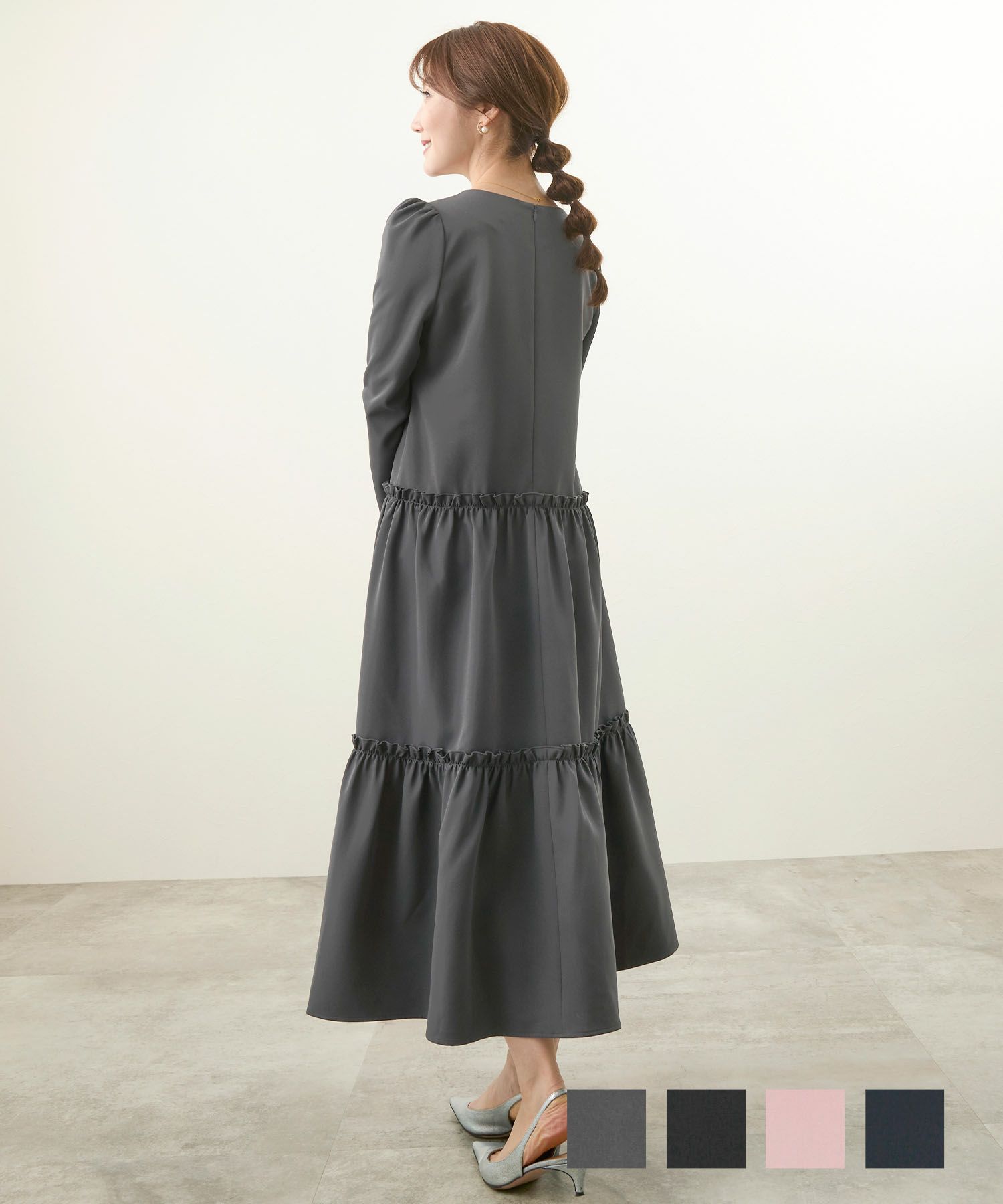 フリルティアード 9分袖 ワンピース Liala×PG