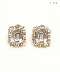 ジュエル レクタングル ピアス イヤリング Jewel Rectangle Pierce Earring