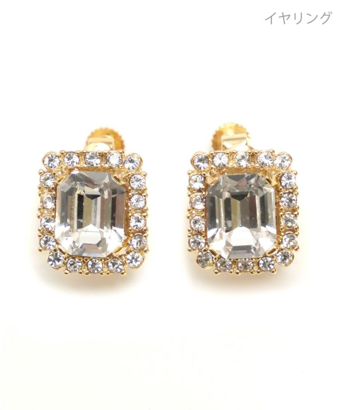 ジュエル レクタングル ピアス イヤリング Jewel Rectangle Pierce Earring