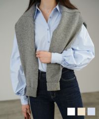 シモンズグランドセール カフスボタン ボリュームスリーブ シャツ 全3色 lieulien×nap シャツ+ブラウス(長袖+七分)