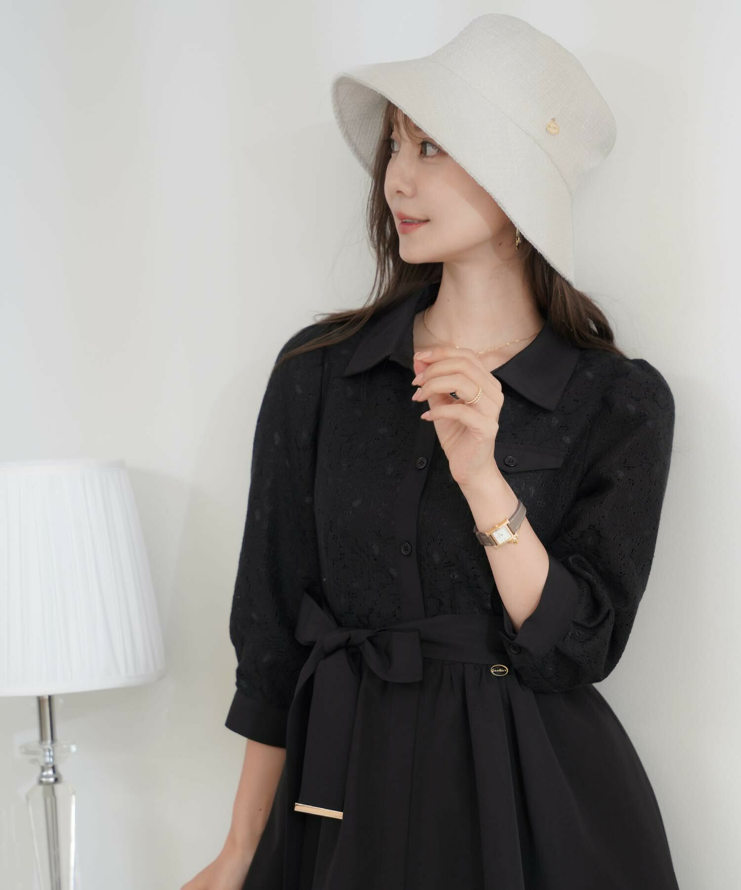 vaniller オリジナル チャーム付き ツイード バケットハット le reve  