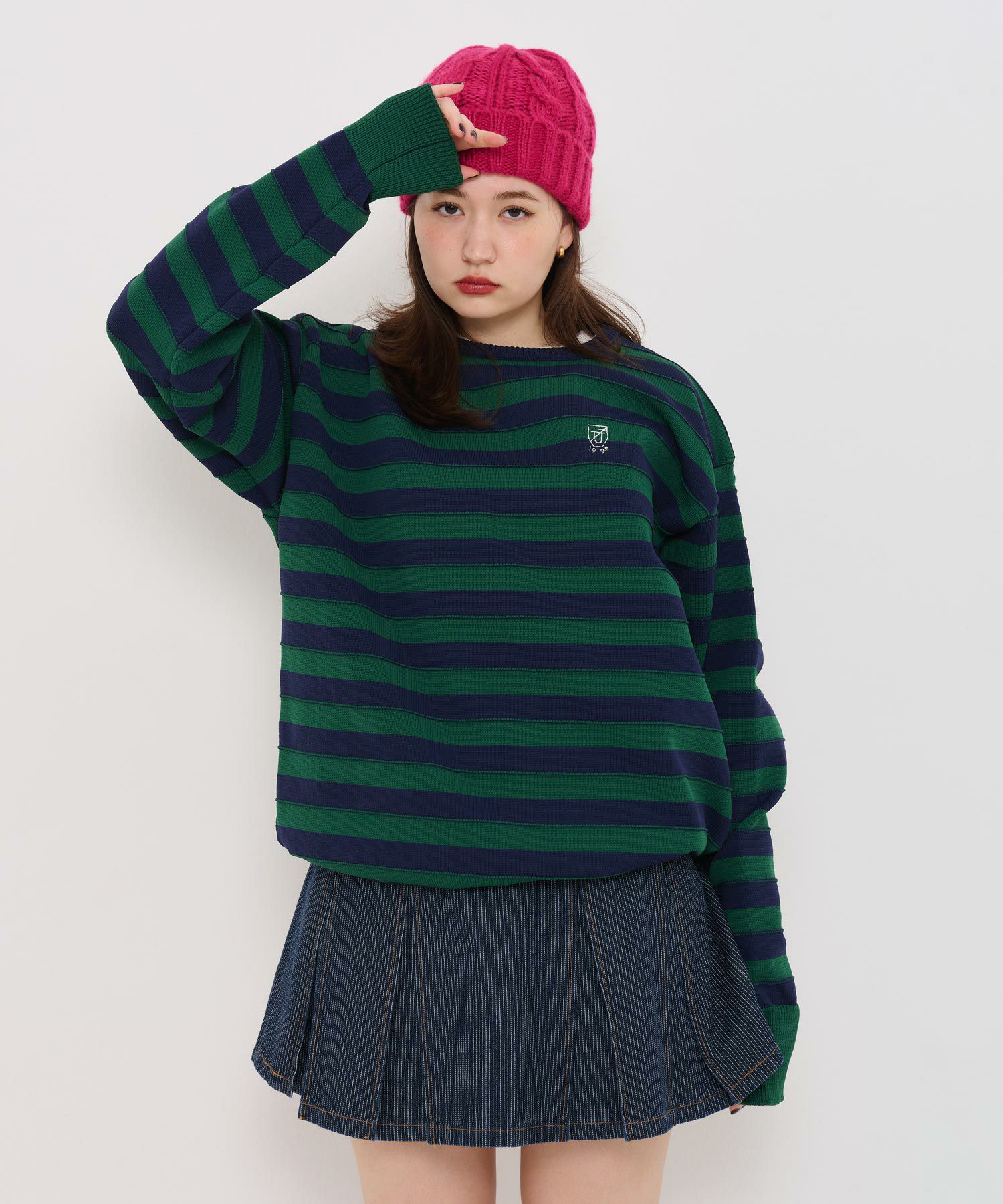 ユニセックス ボーダーニットプルオーバー TINA：JOJUN 全3色｜tnj431