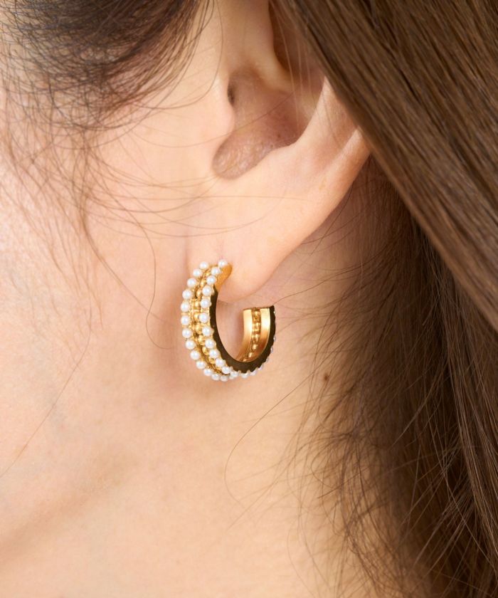 クラウン フープ ピアス イヤリング Crown Hoop Pierce Earring