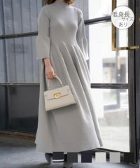 ホールガーメント ニット ロング ワンピース HUIT　ミックス/チャコール/ネイビー/ホワイト/グレー/ブラック