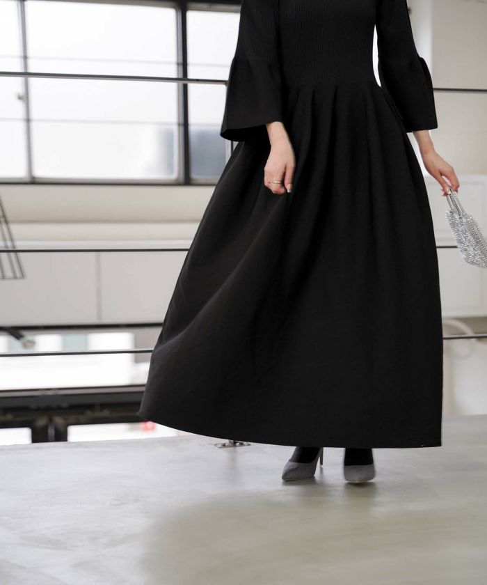 GW-SALE ホールガーメント ニット ロング ワンピース HUIT 全6色