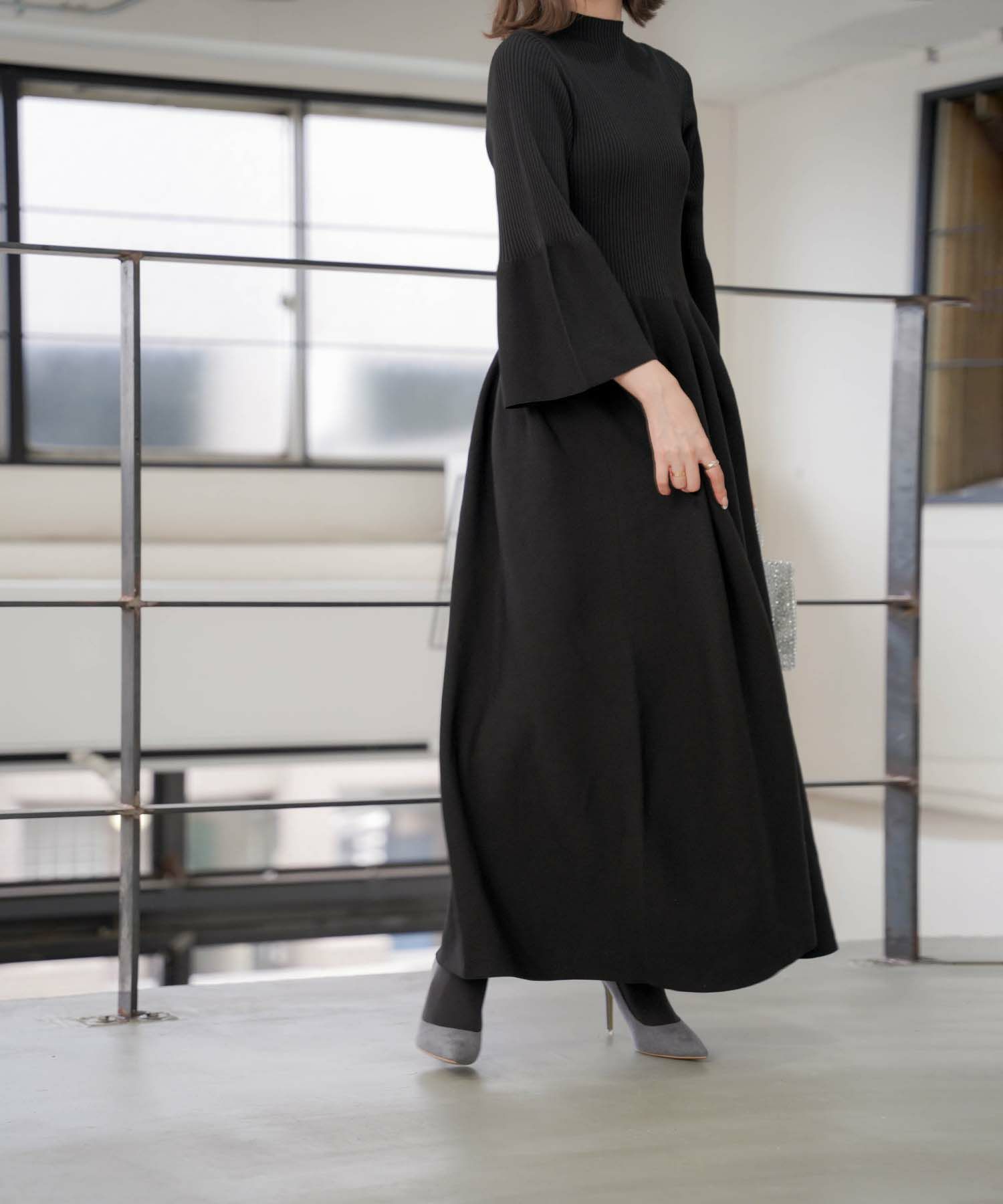 FINAL-SALE ホールガーメント ニット ロング ワンピース HUIT 全6色 