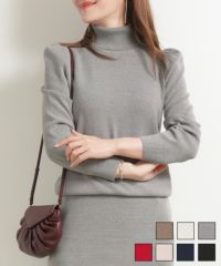 タートルネック袖山ギャザーニットLiala×PG