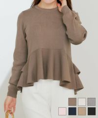 後2段ペプラムニットプルオーバーLiala×PG