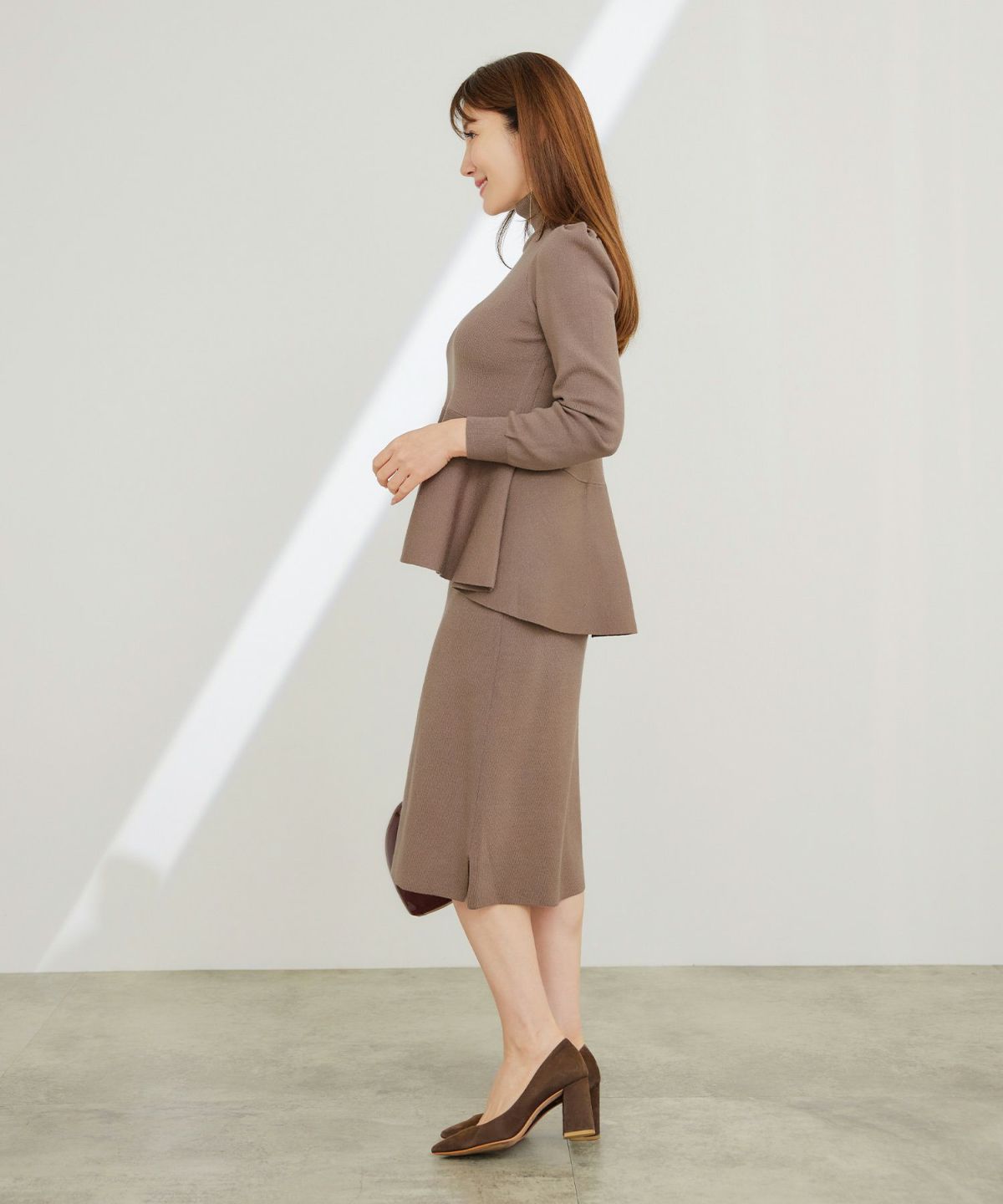 手洗い可ニットスカートボトムスセーターレディースかわいいオフィスきれいめ大人洗える無地春秋冬ジョイントスペース