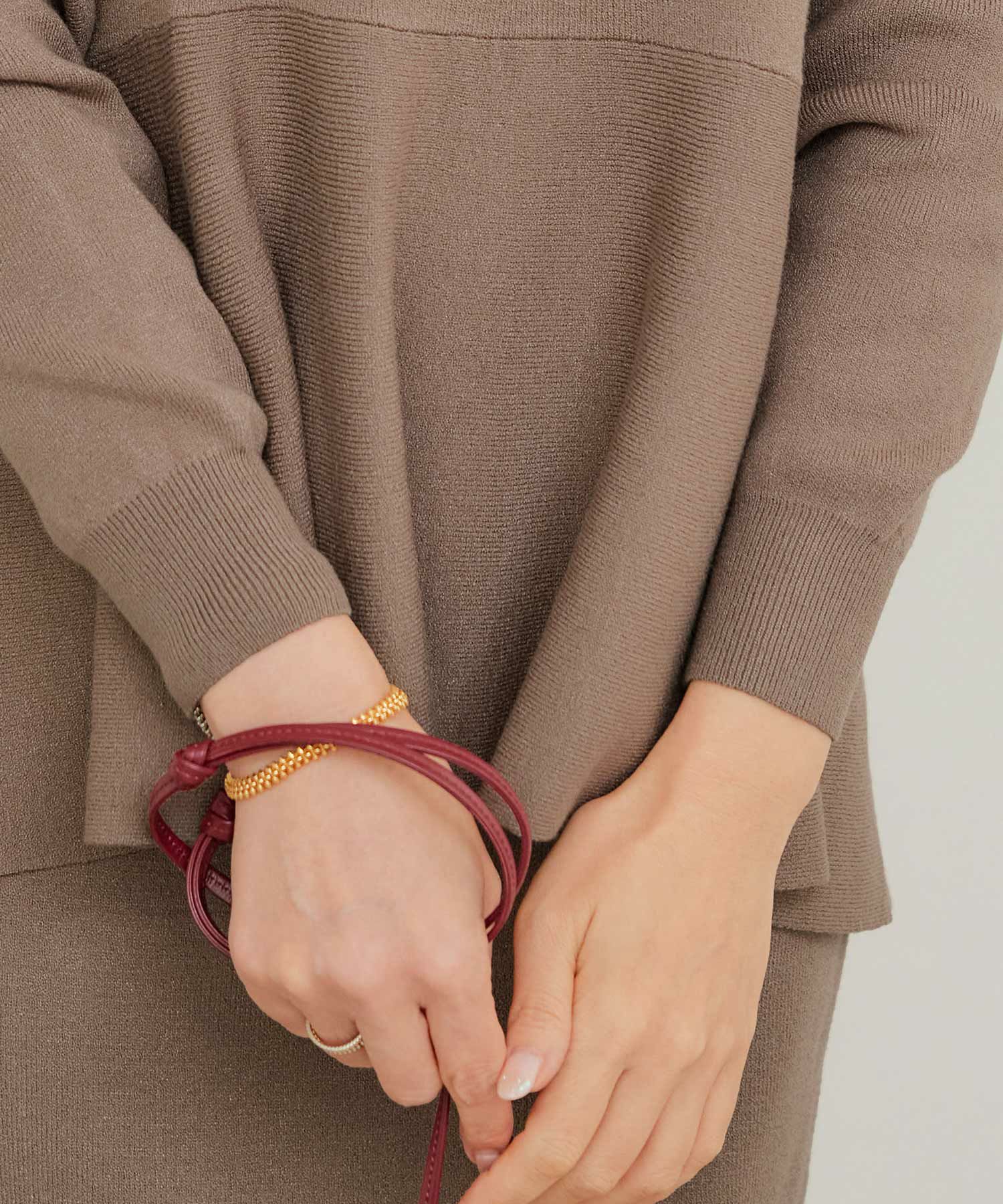 タートルネック ペプラム ニット プルオーバー