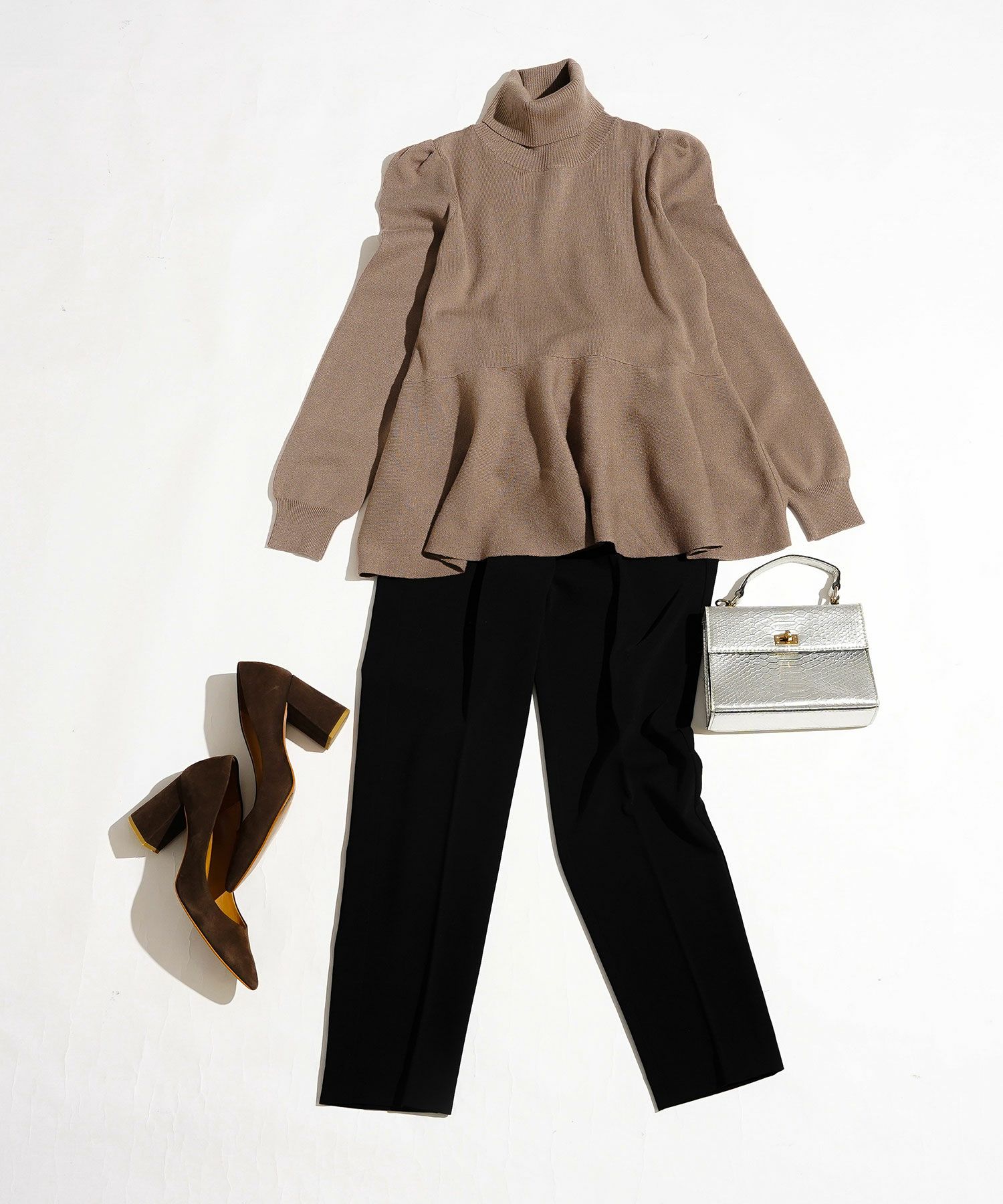 手洗い可/レンチングTMエコヴェロTM/タートル/パフ袖/大人可愛い/きれいめ/セットアップ対応/S/M/L