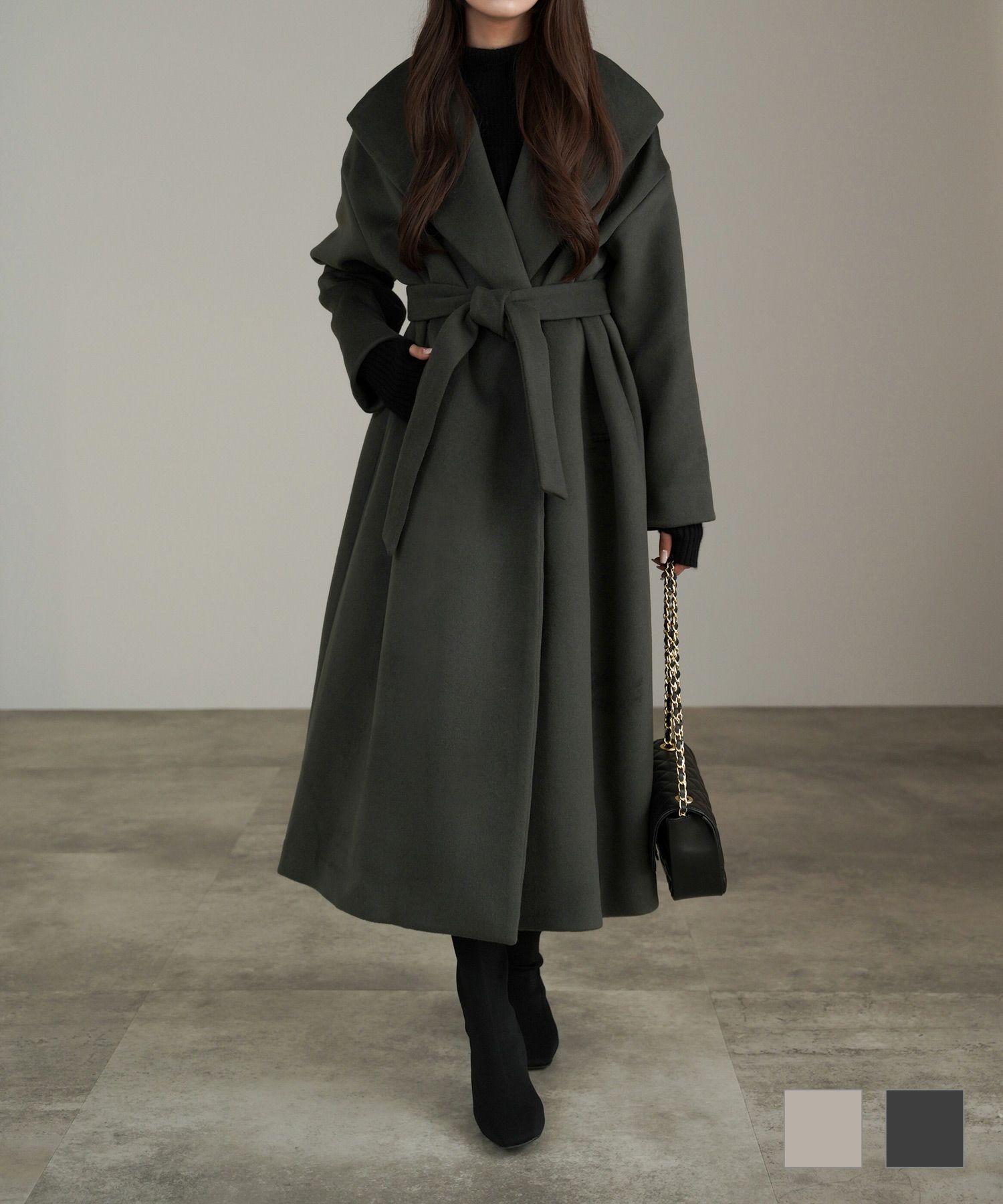 限定Price！SALE ビッグカラー ウール 100% ロングコート lieulien×nap  