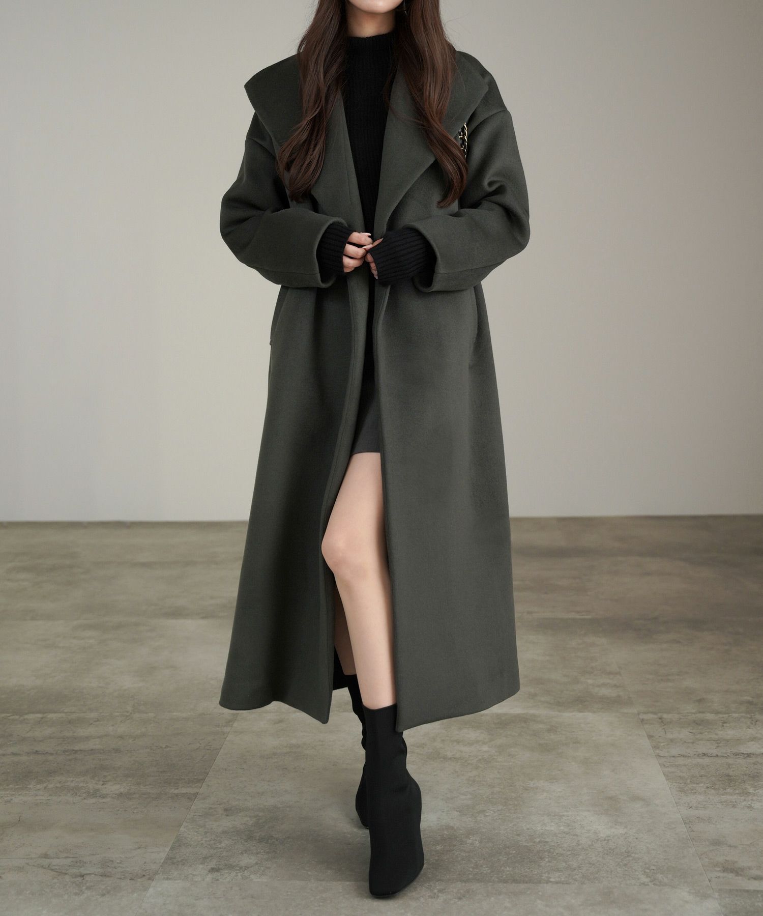 限定Price！SALE ビッグカラー ウール 100% ロングコート lieulien×nap  