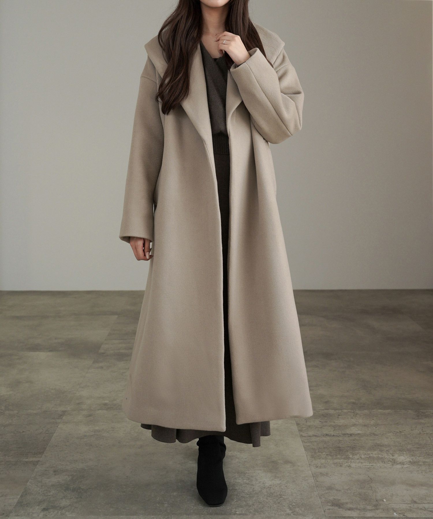 限定Price！SALE ビッグカラー ウール 100% ロングコート lieulien×nap  