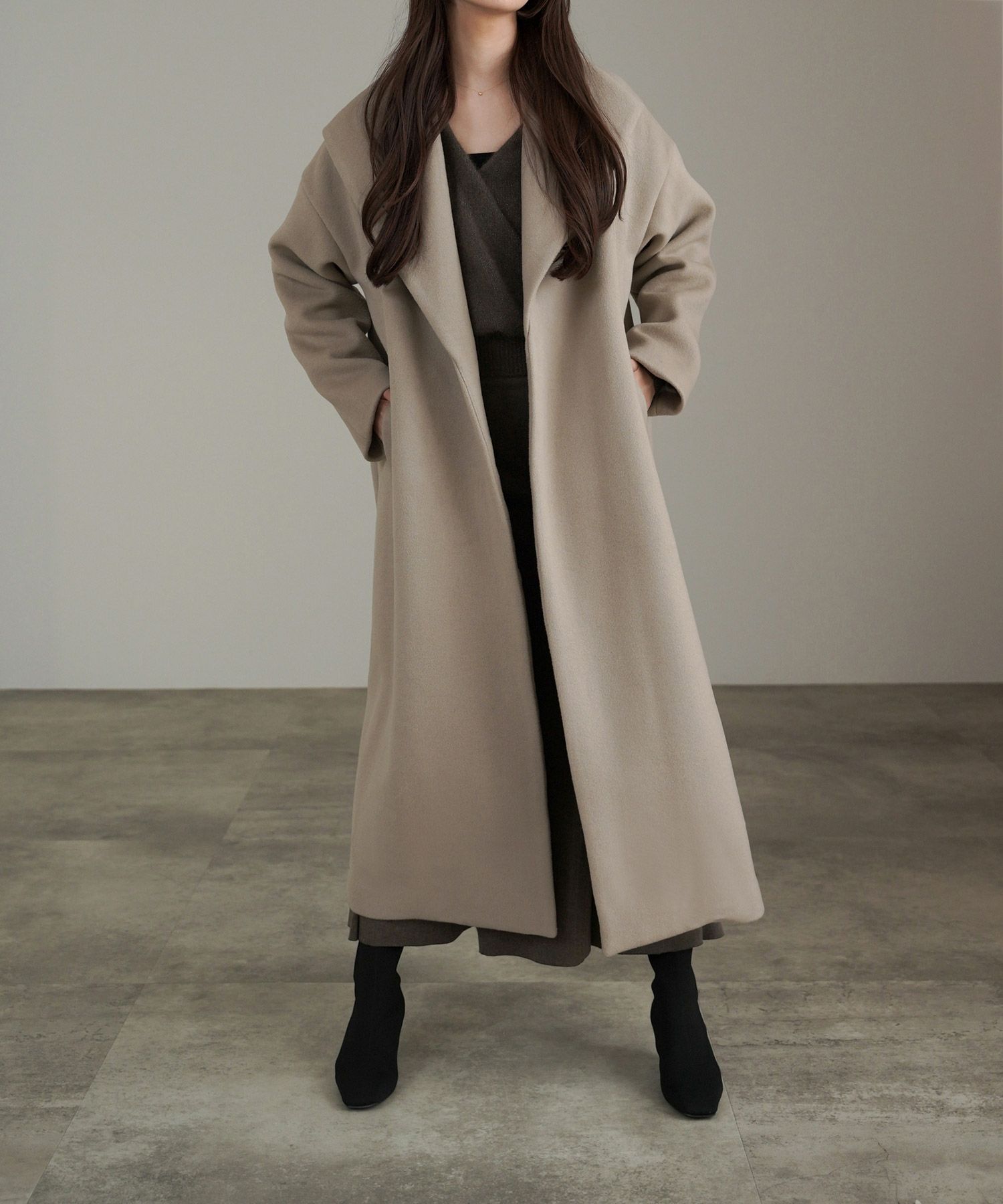 限定Price！SALE ビッグカラー ウール 100% ロングコート lieulien×nap  