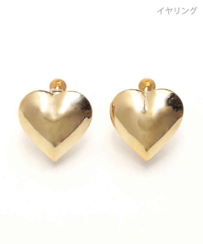 メタル ハート ピアス イヤリング Metal Heart Pierce Earring