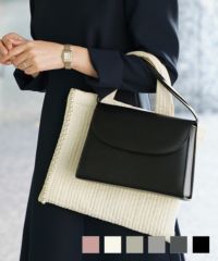 パールトリム ヌビ バッグ HUIT ピンク/ベージュ/チャコール/アイボリー/グレー/ブラック