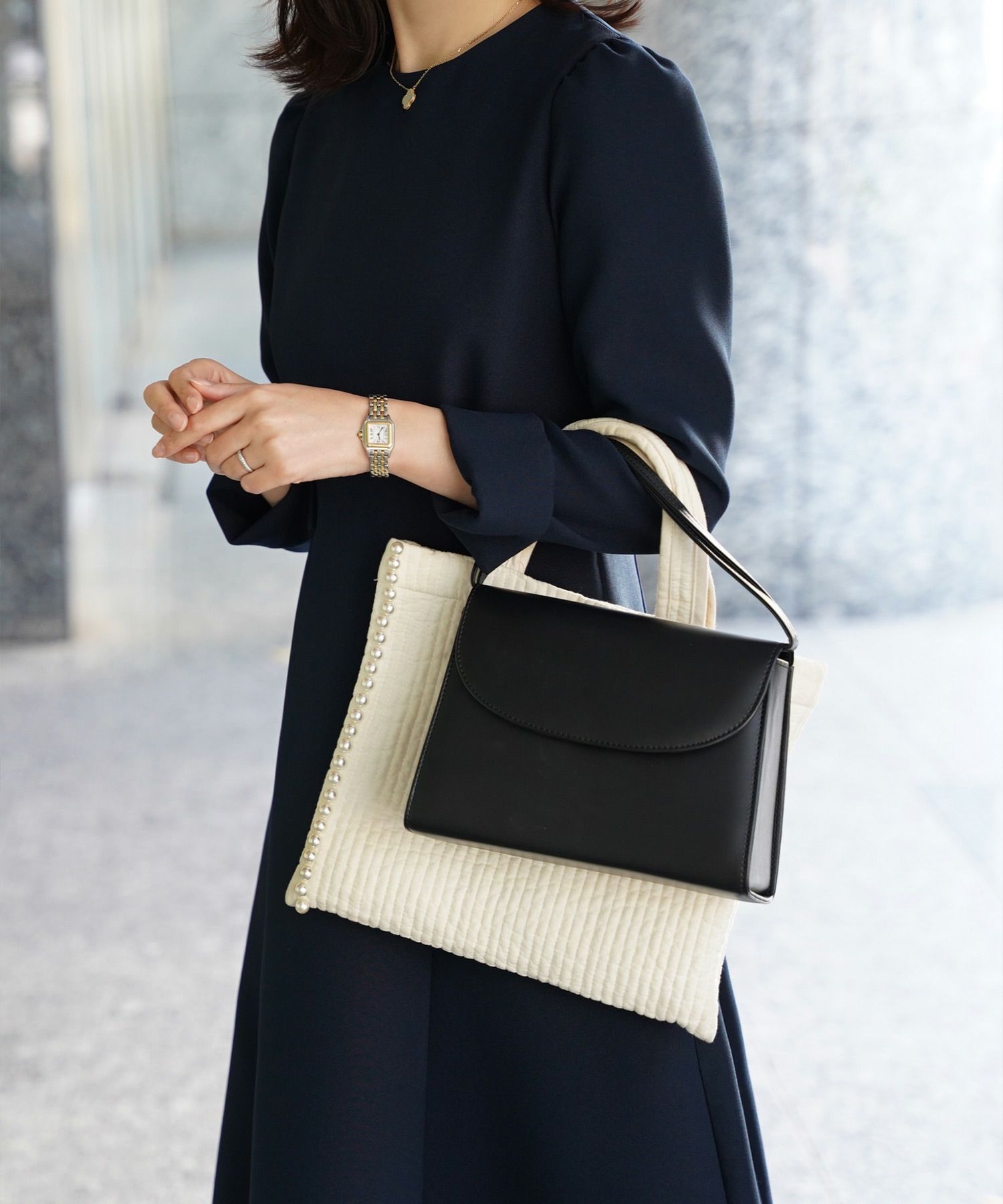 レディース/バッグ/パール/ヌビ/春/夏/秋/冬/ピンク/ベージュ/チャコール/アイボリー/グレー/ブラック