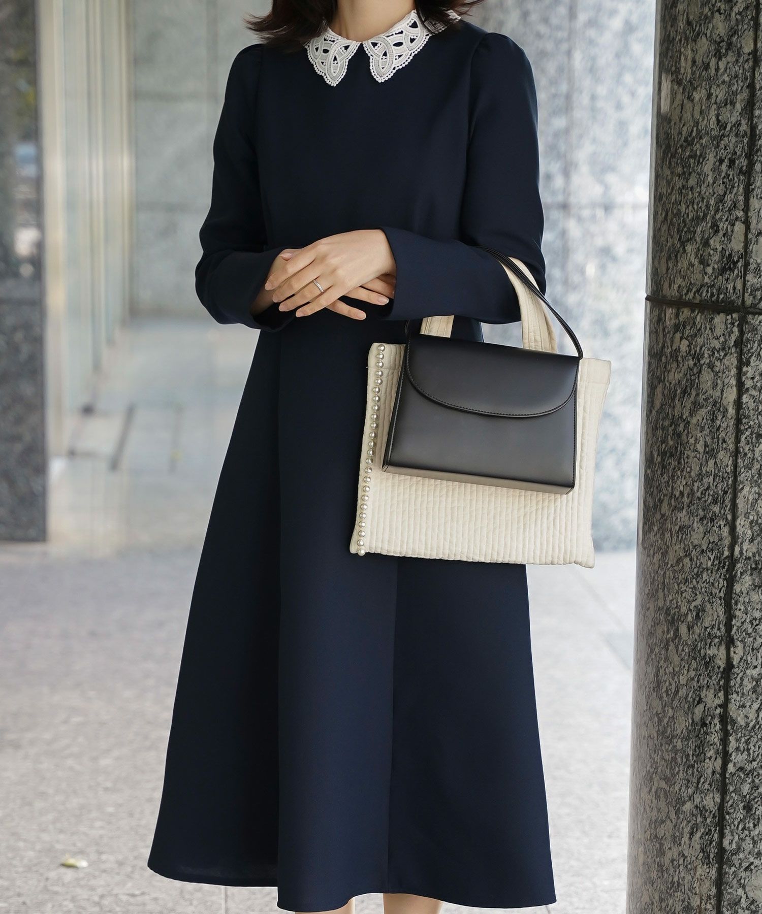 レディース/バッグ/パール/ヌビ/春/夏/秋/冬/ピンク/ベージュ/チャコール/アイボリー/グレー/ブラック
