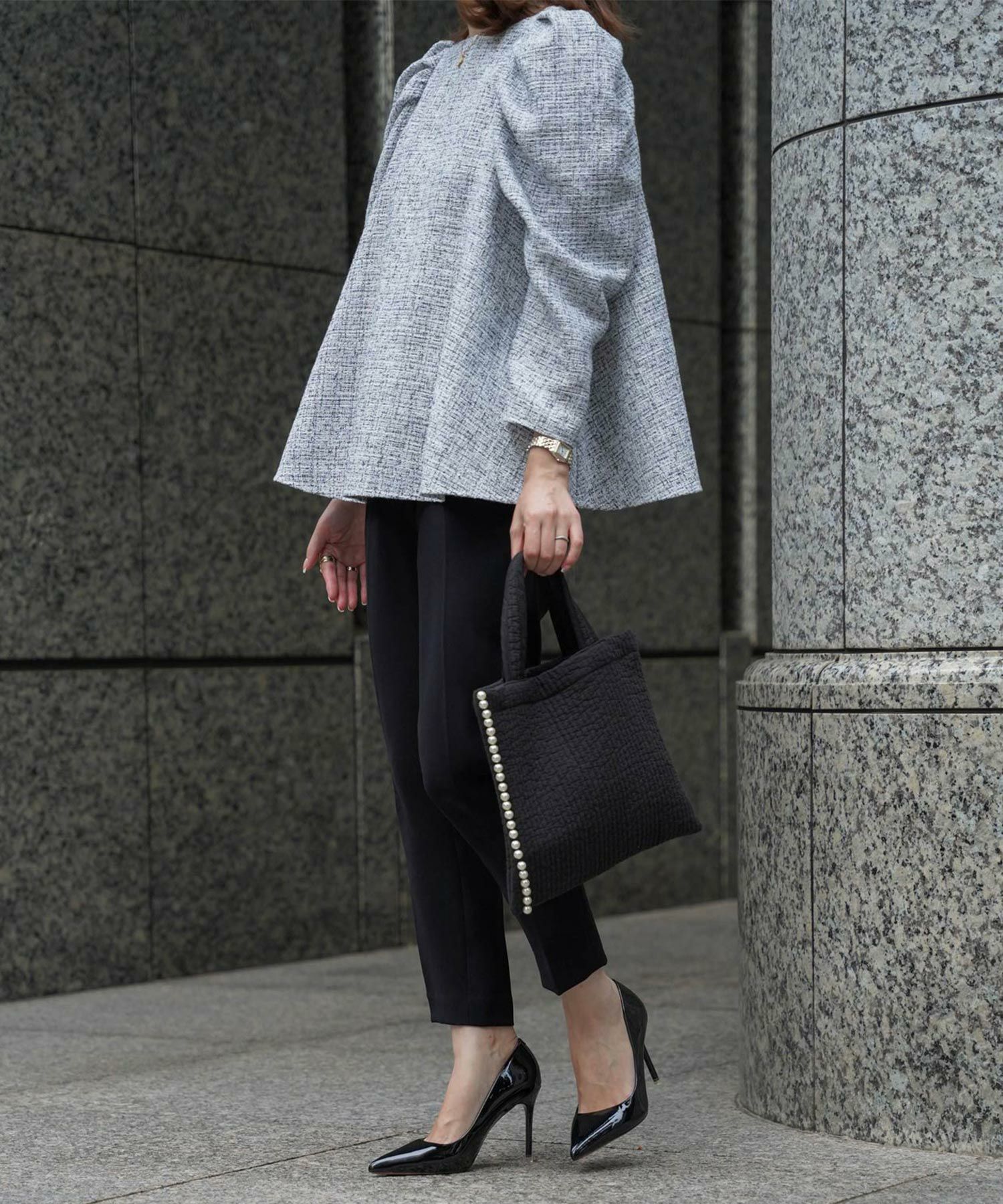 レディース/バッグ/パール/ヌビ/春/夏/秋/冬/ピンク/ベージュ/チャコール/アイボリー/グレー/ブラック