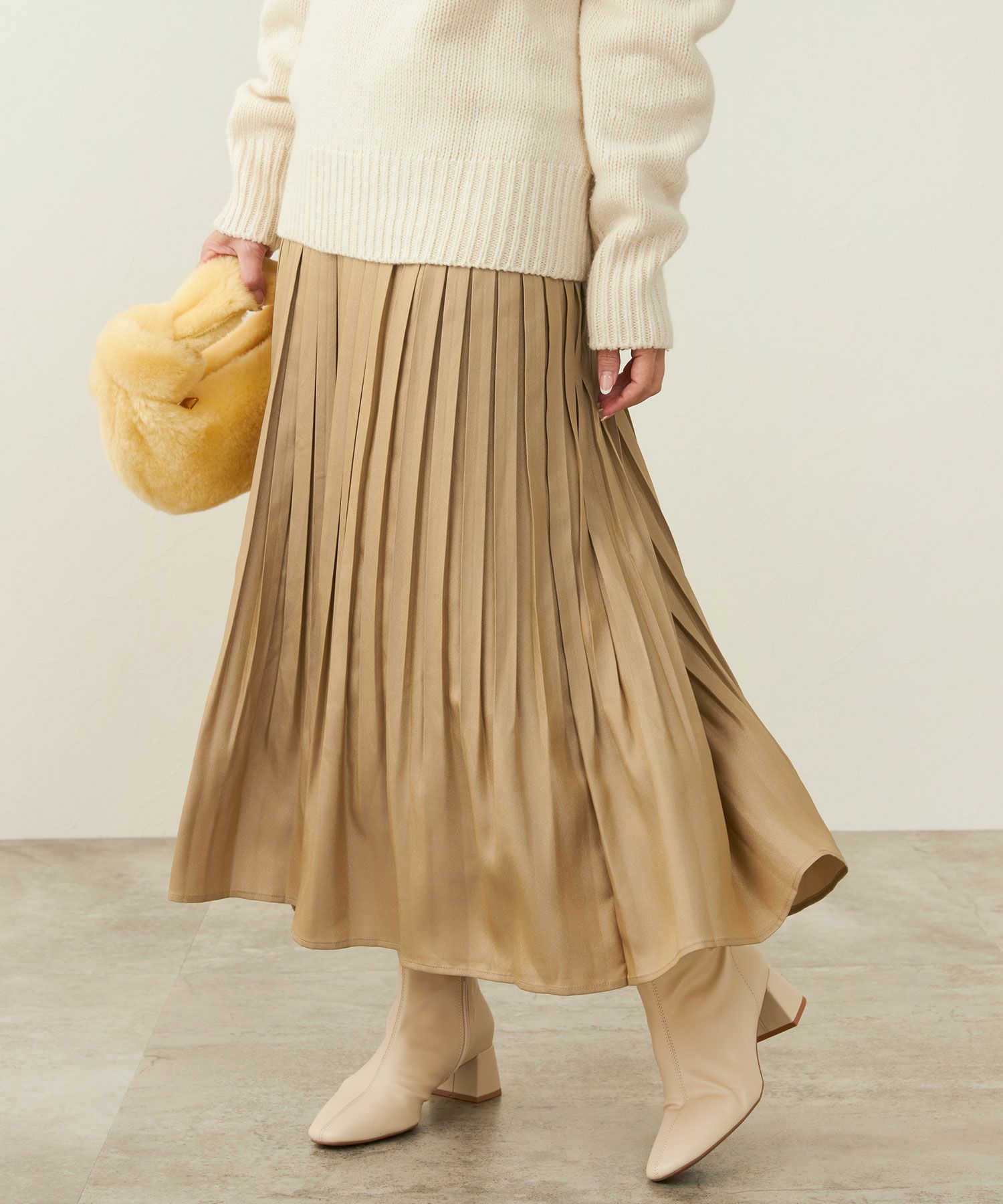 ラメ生地 ボックスプリーツ スカート Liala×PG 全3色｜lpg681-1789【1  