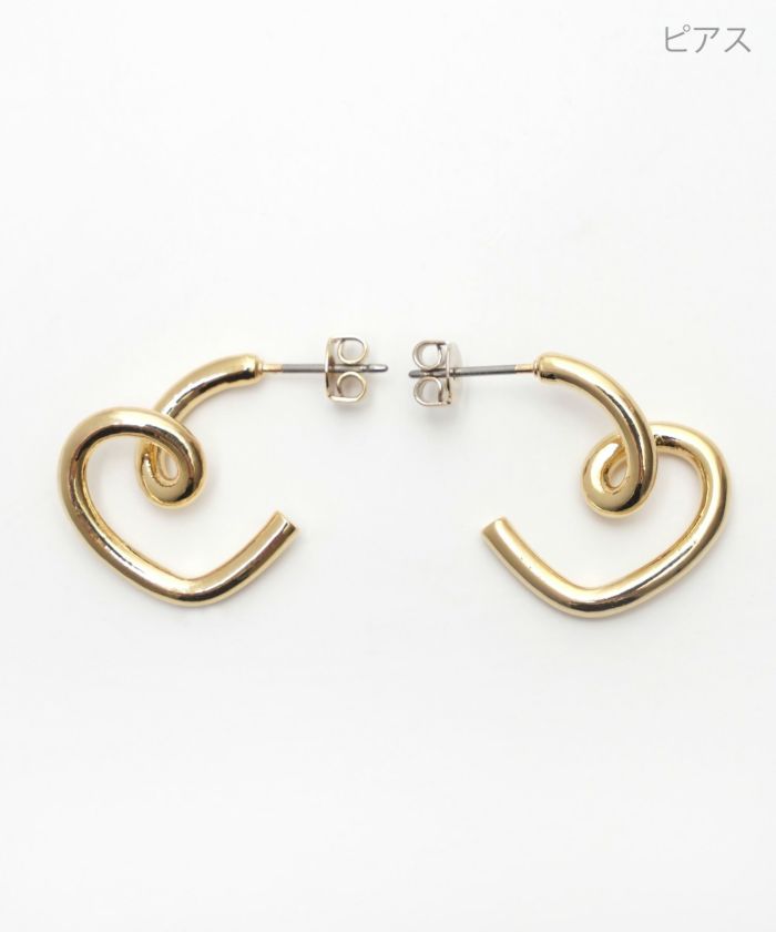 ツイスト ハート ピアス イヤリング Twist Heart Pierce Earring