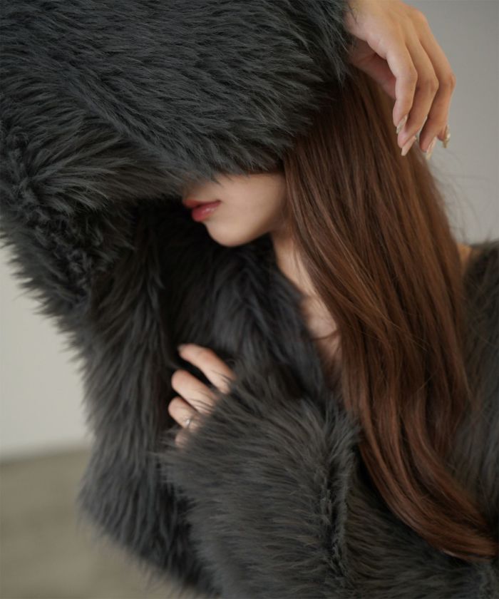 CLANE/クラネ】SHAGGY SHORT CARDIGAN/シャギーショート