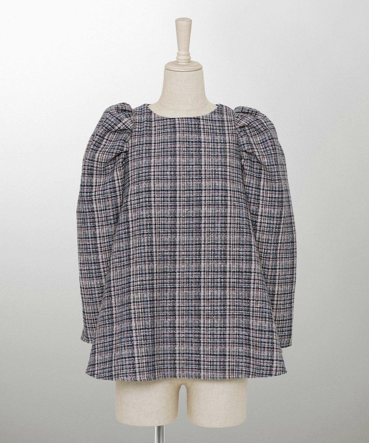 レディース/トップス/ブラウス/ツイード/春/夏/秋/冬/8分袖/グレー/ベージュ/ブラック/ホワイト/ネイビー