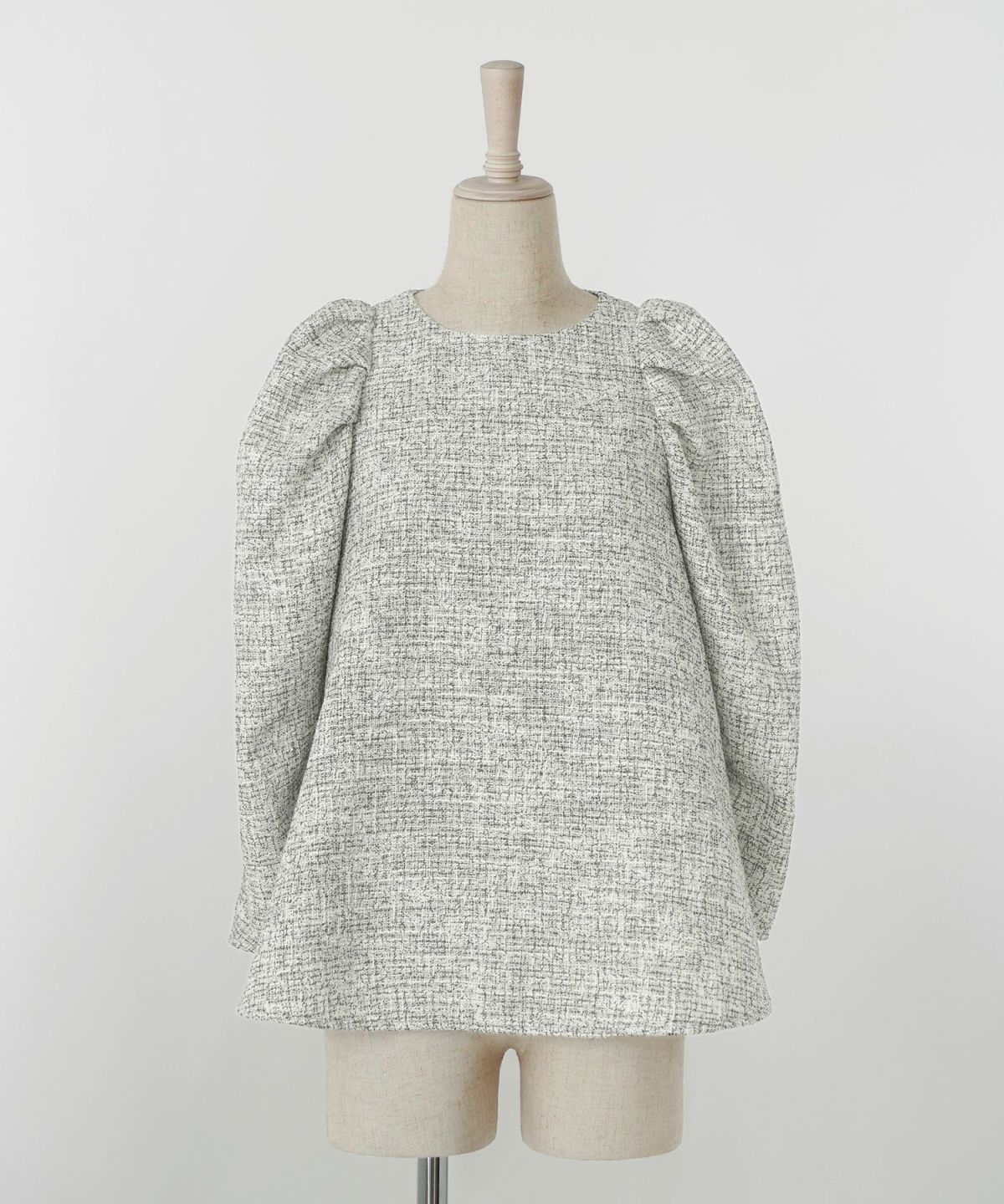 レディース/トップス/ブラウス/ツイード/春/夏/秋/冬/8分袖/グレー/ベージュ/ブラック/ホワイト/ネイビー