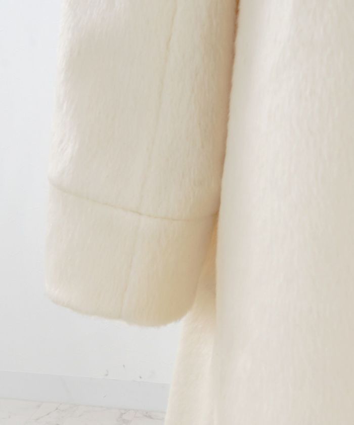 Aライン 袖口ボリューム フェイクファー コート Liala×PG 全2色