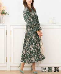 デシンフラワープリントワンピースPrimaScherrer全3色｜psc381-0768【1】