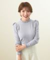 手洗い可/フリルネック/ハイネック/フリルスリーブ/長袖/無地/重ね着/シンプル/大人可愛い