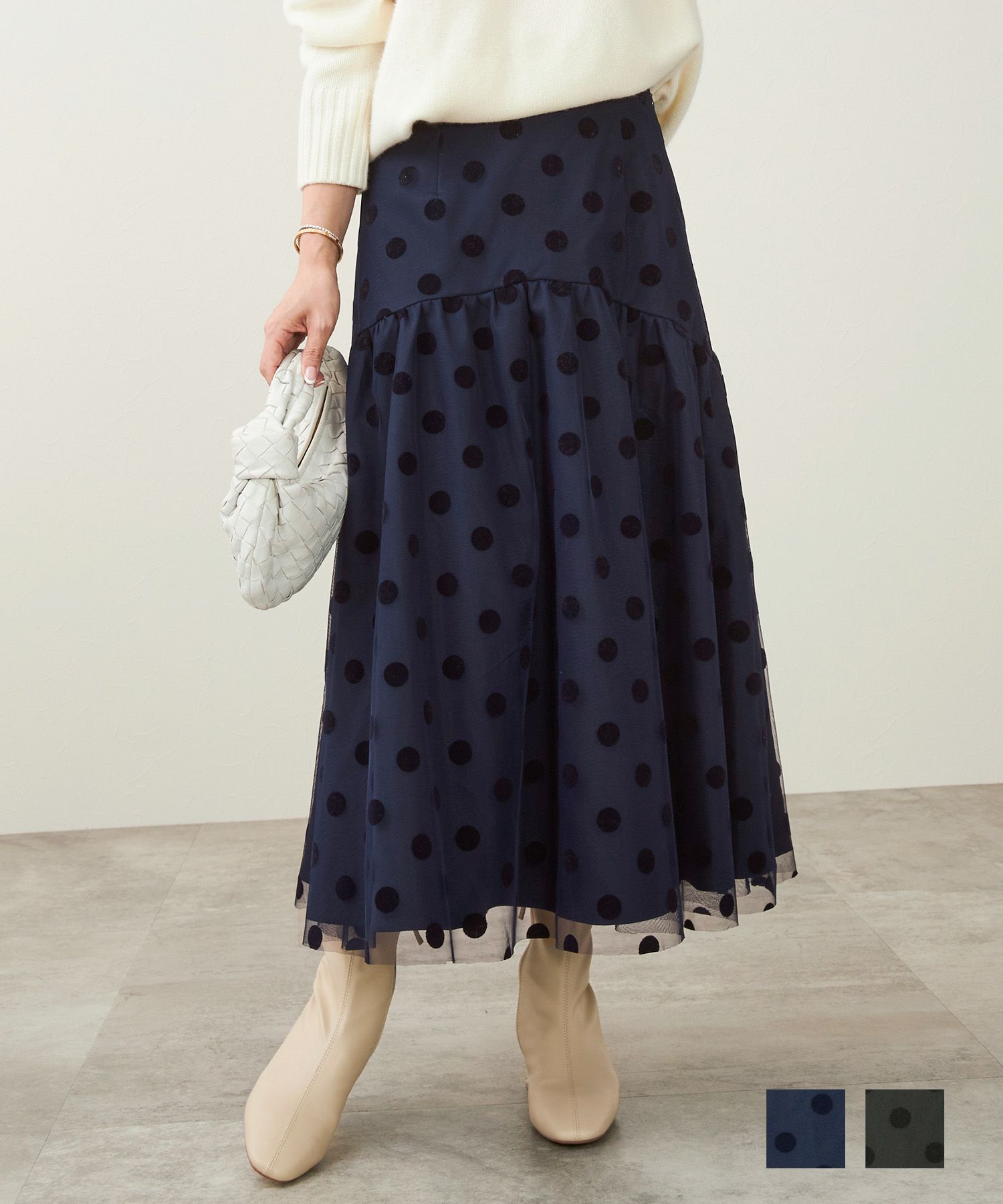 チュール ドット スカート Liala×PG 全2色｜lpg641-1844【2】 - フレア  