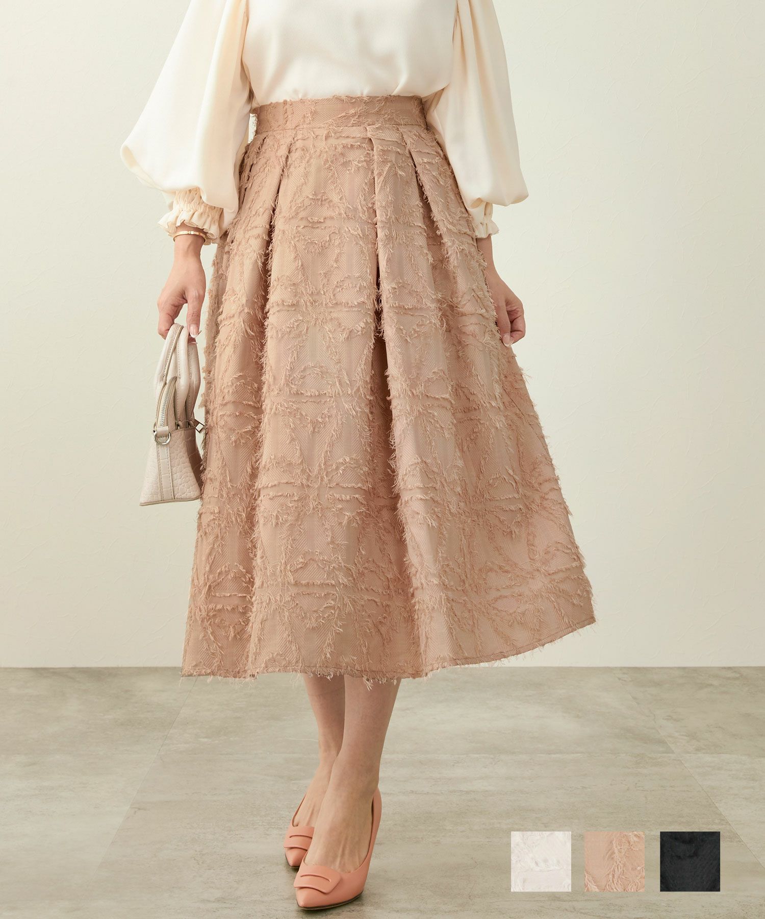 フラワーモチーフ ジャガード スカート Liala×PG