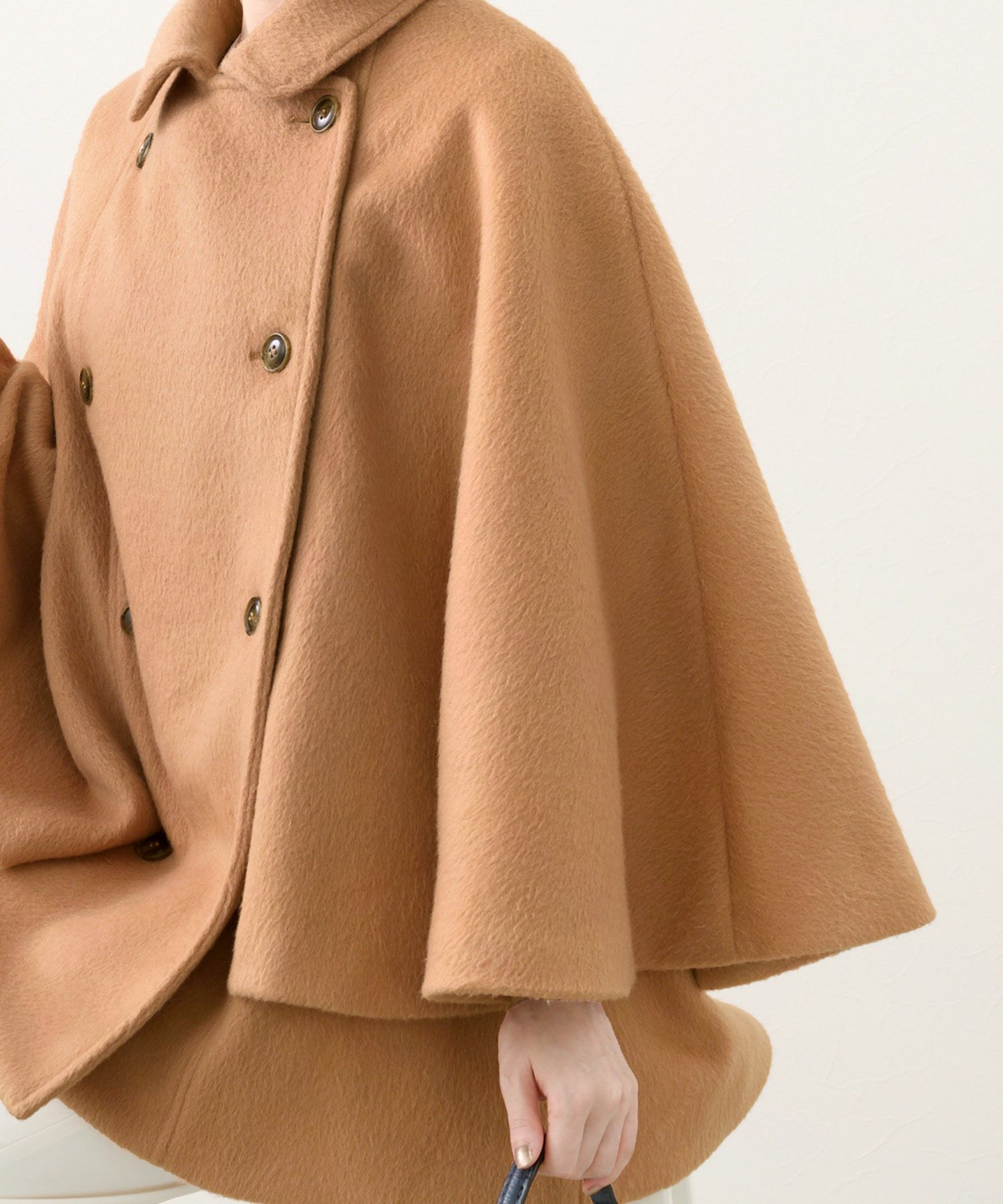 アウター/トップス/コート/ジャケット/襟付き/ダブルボタン/ケープ/ポンチョ/羽織り/大人可愛い