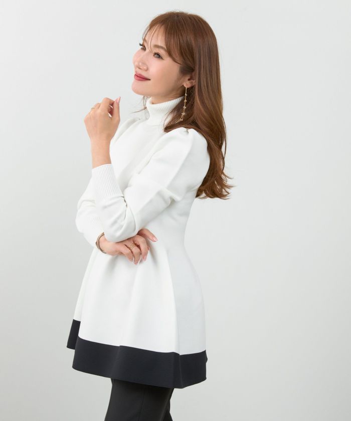 Liten☆ホールガーメントペプラム　ニット 美品⭐︎anuans ホールガーメントペプラムニットプルオーバー