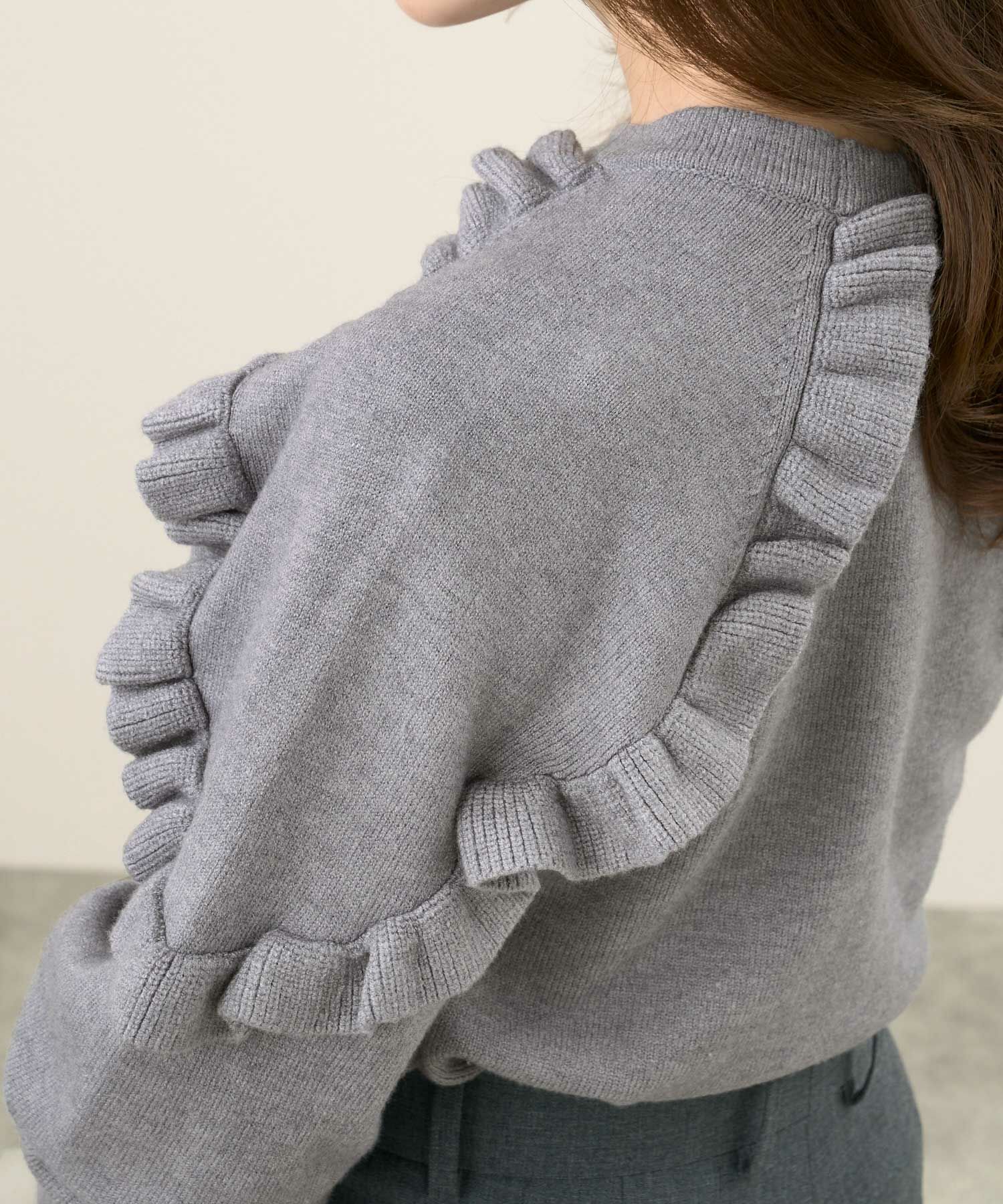 肩フリル ニット プルオーバー Liala×PG 全3色｜lpg441-1825【1  