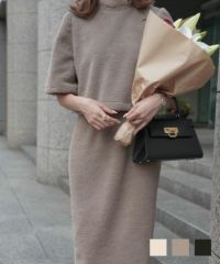 もこもこ プードル トップス HUIT アイボリー/モカ/ブラック