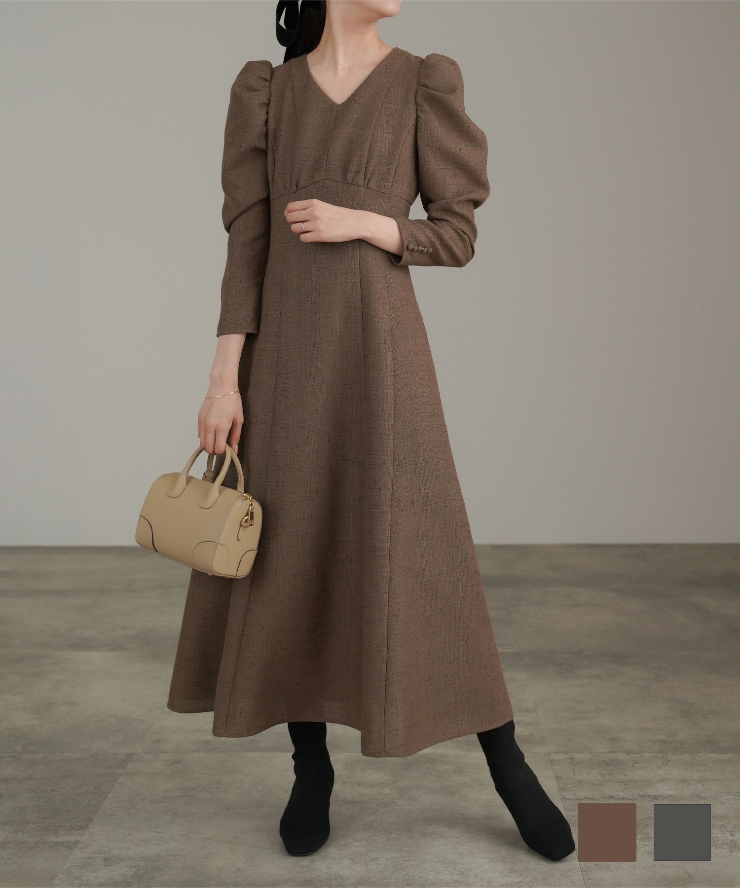 オフショル ライク ロング ニット ワンピース lieulien×nap 全2色  