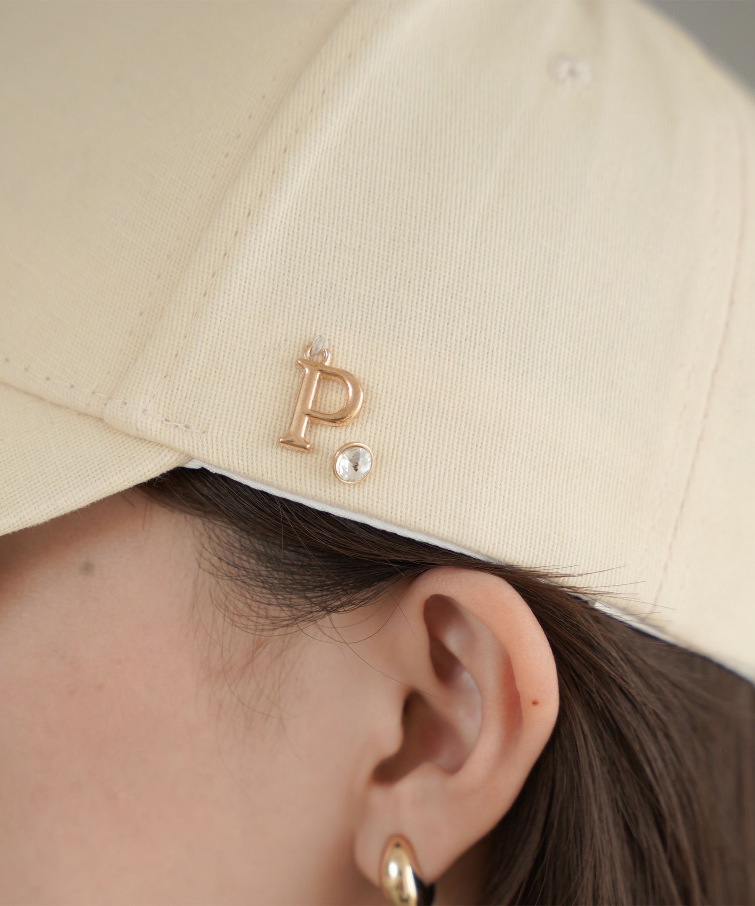 キャップ/チャーム/クリーム/モカ/ブラック/フリー