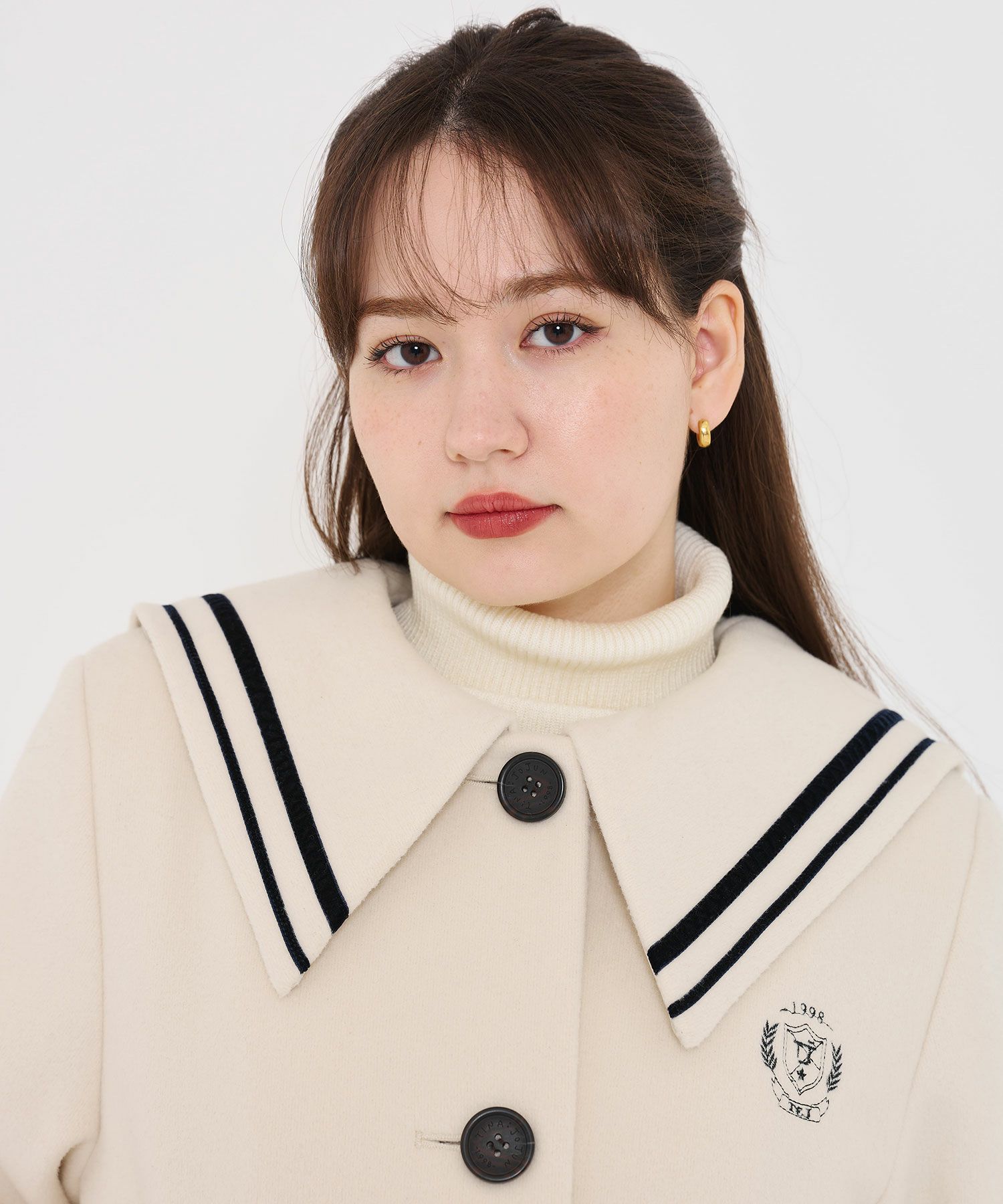 限定Price！SALE セーラーカラー ミドル丈コート TINA：JOJUN 全2色 