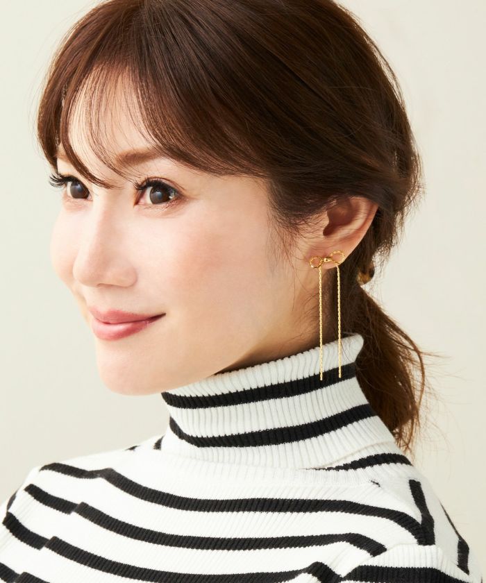 ロング リボン ピアス イヤリング Long Ribbon Pierce Earring