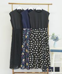 プリント・レースコンビジャージワンピースPrimaScherrer全3色｜psc341-0777【2】