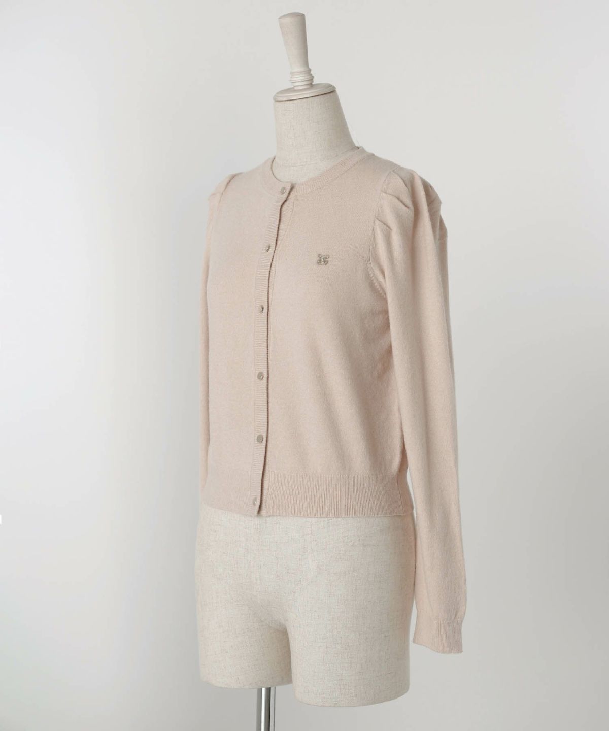 レディース/トップス/ニット/カーディガン/ワッペン/チェリー/春/秋/冬/長袖/アイボリー/ピンク/ブラック/S/M