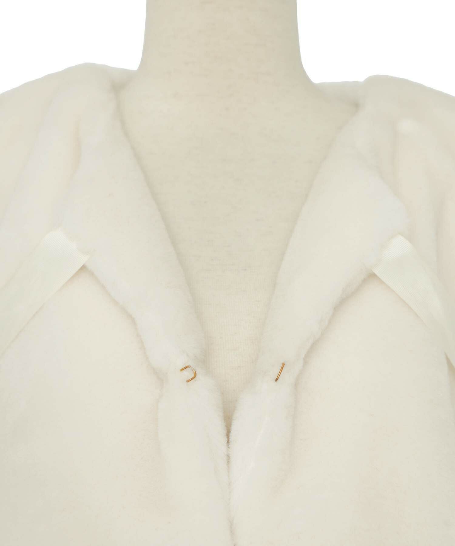 リボン付き ふわふわ ファー ベスト le reve vaniller 全2色 ｜lvn241