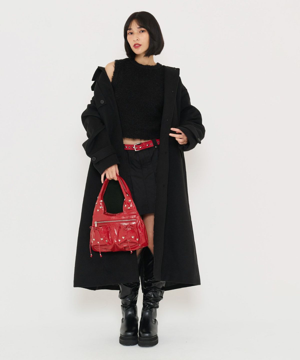 グッズ/小物/バッグ/ハンドバッグ/ブラック/レッド