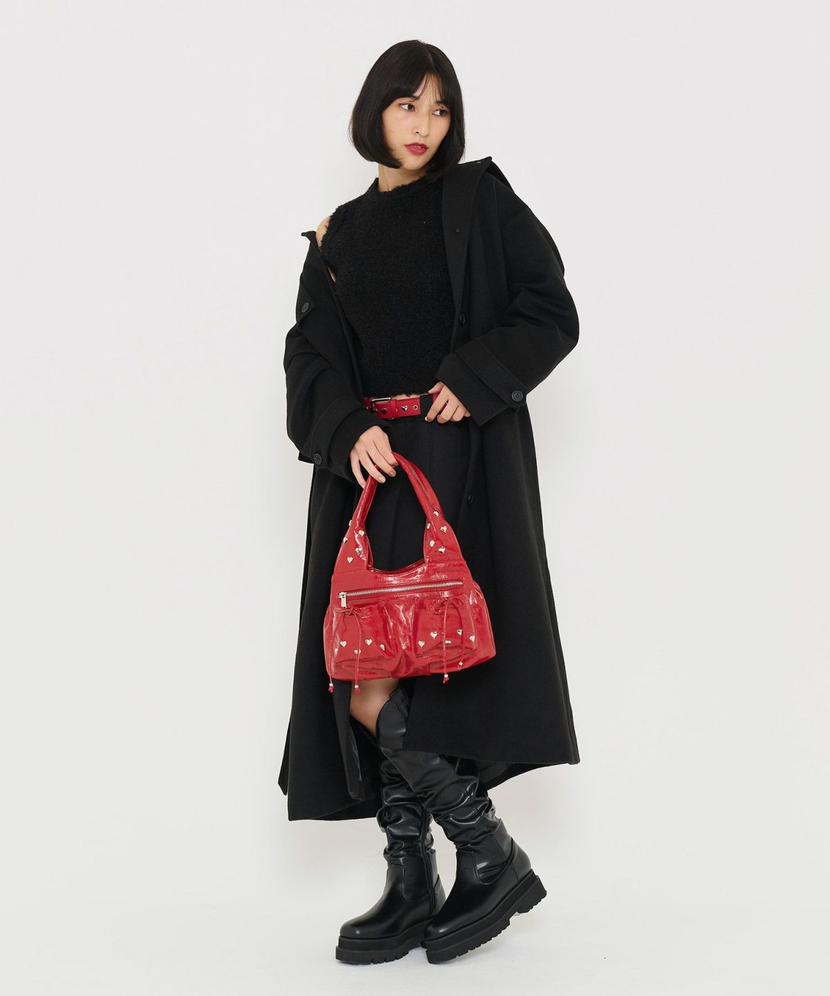 グッズ/小物/バッグ/ハンドバッグ/ブラック/レッド