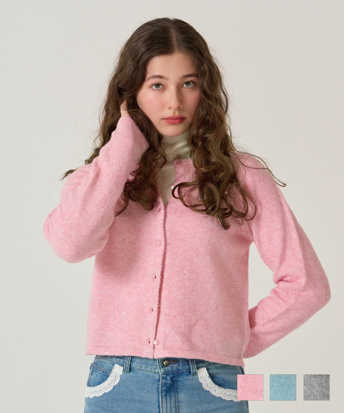 スパンコール/カーディガン/キラキラカーディガン